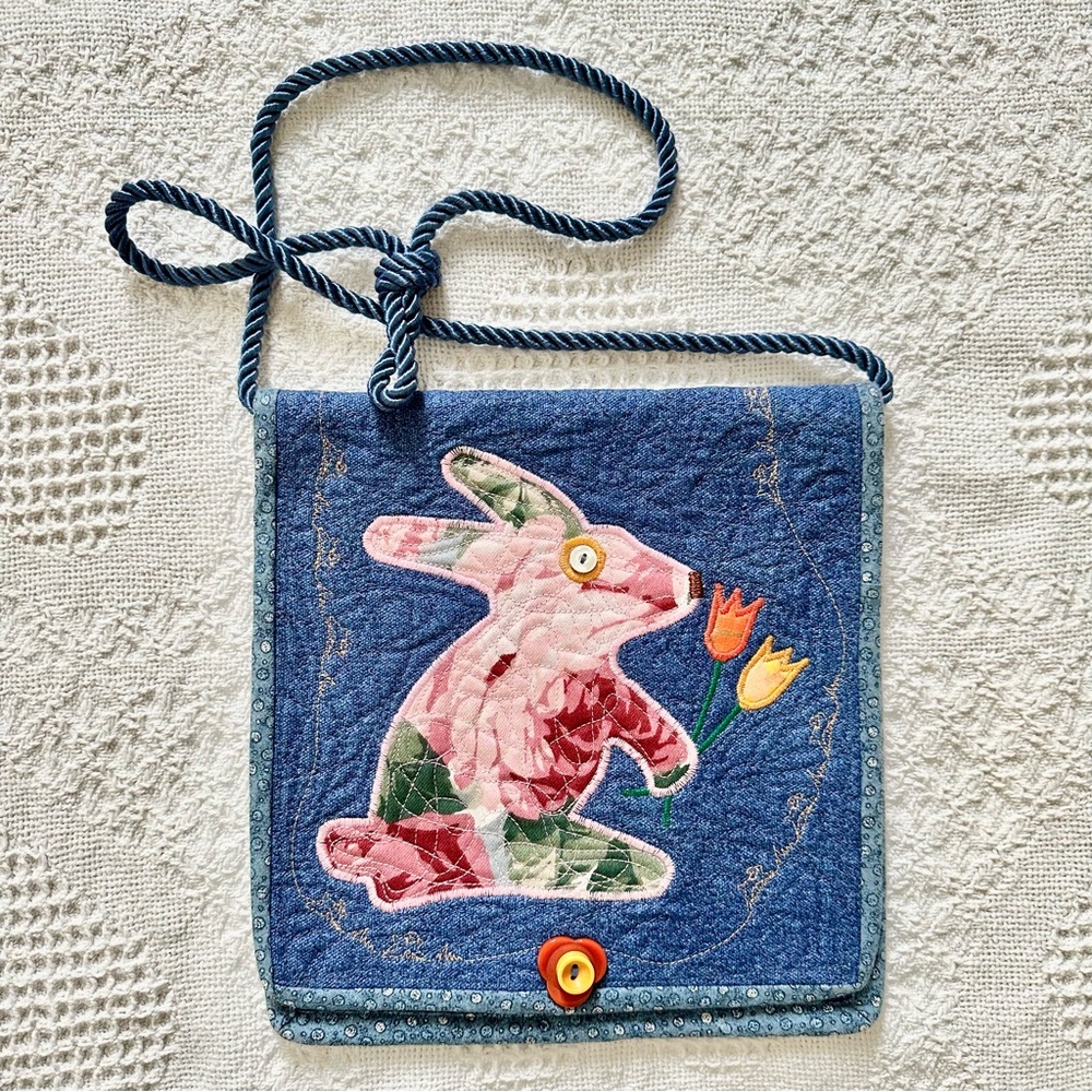 NWOT Rabbit Bunny Embroidered Crossbody Bag